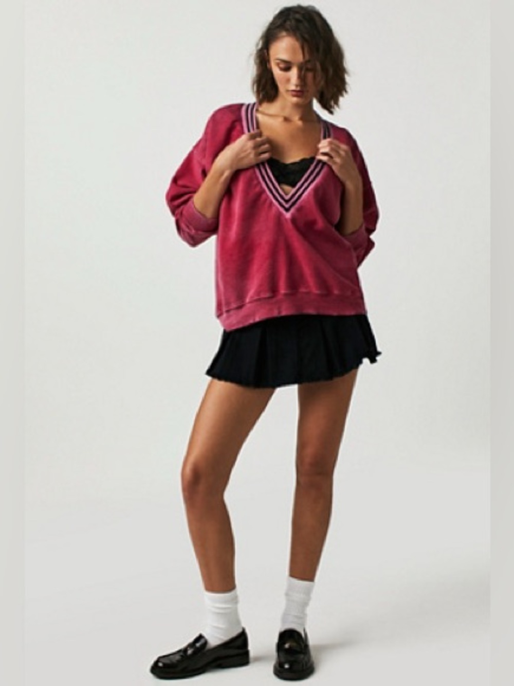 Free People x Tricia Fix V Neck Pullover